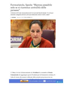 FORMAZIENDA, SPADA: “RIPRESA POSSIBILE SOLO SE SI RICONOSCE CENTRALITÀ DELLE PERSONE”