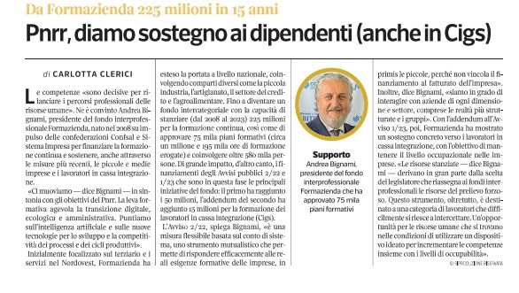 DALL’ECONOMIA DEL CORRIERE: PNNR, SOSTENIAMO I DIPENDENTI